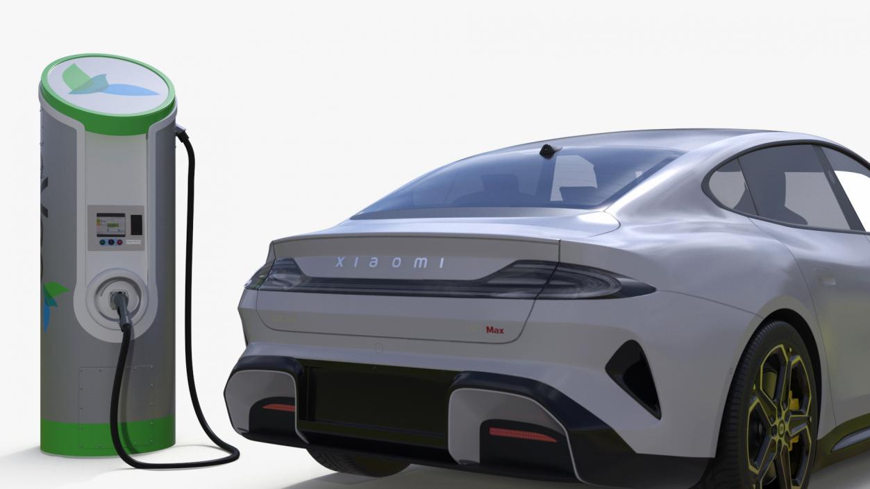 3D Electric Car Charging Station and Xiaomi Mineral Grey model