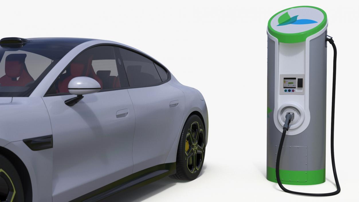 3D Electric Car Charging Station and Xiaomi Mineral Grey model