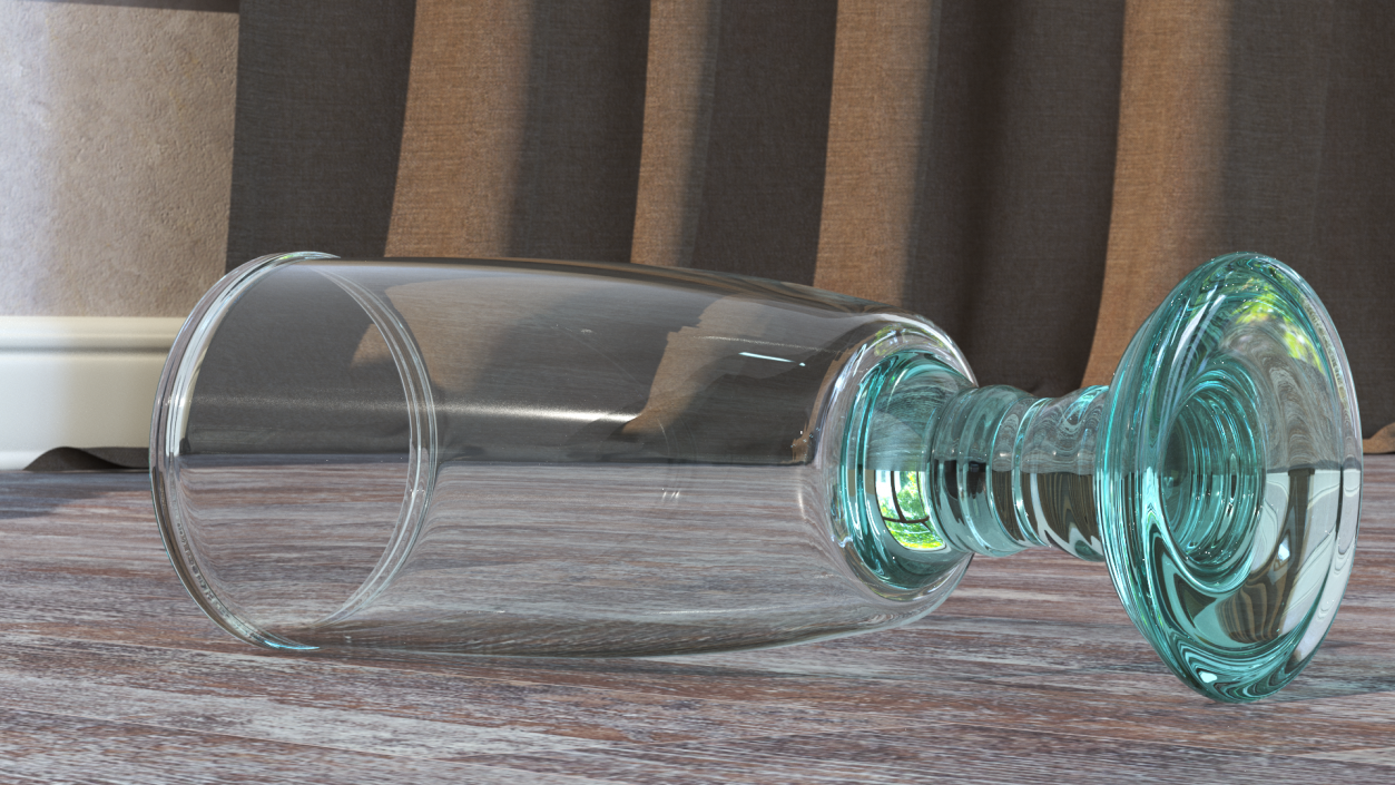 3D Clear Glass Flower Vase model