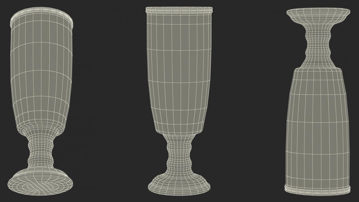 3D Clear Glass Flower Vase model