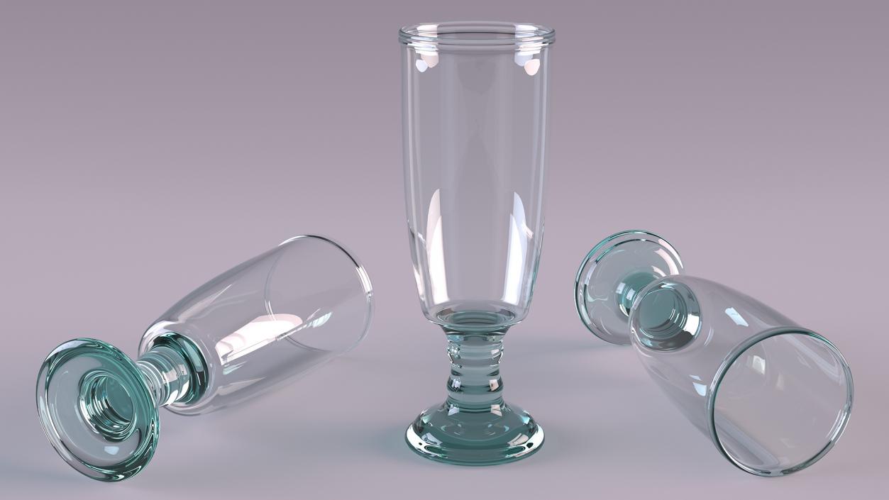 3D Clear Glass Flower Vase model