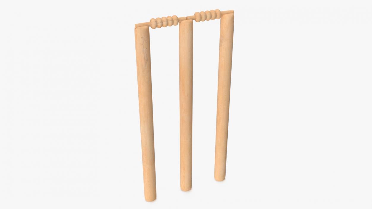 3D Wooden Cricket Stumps