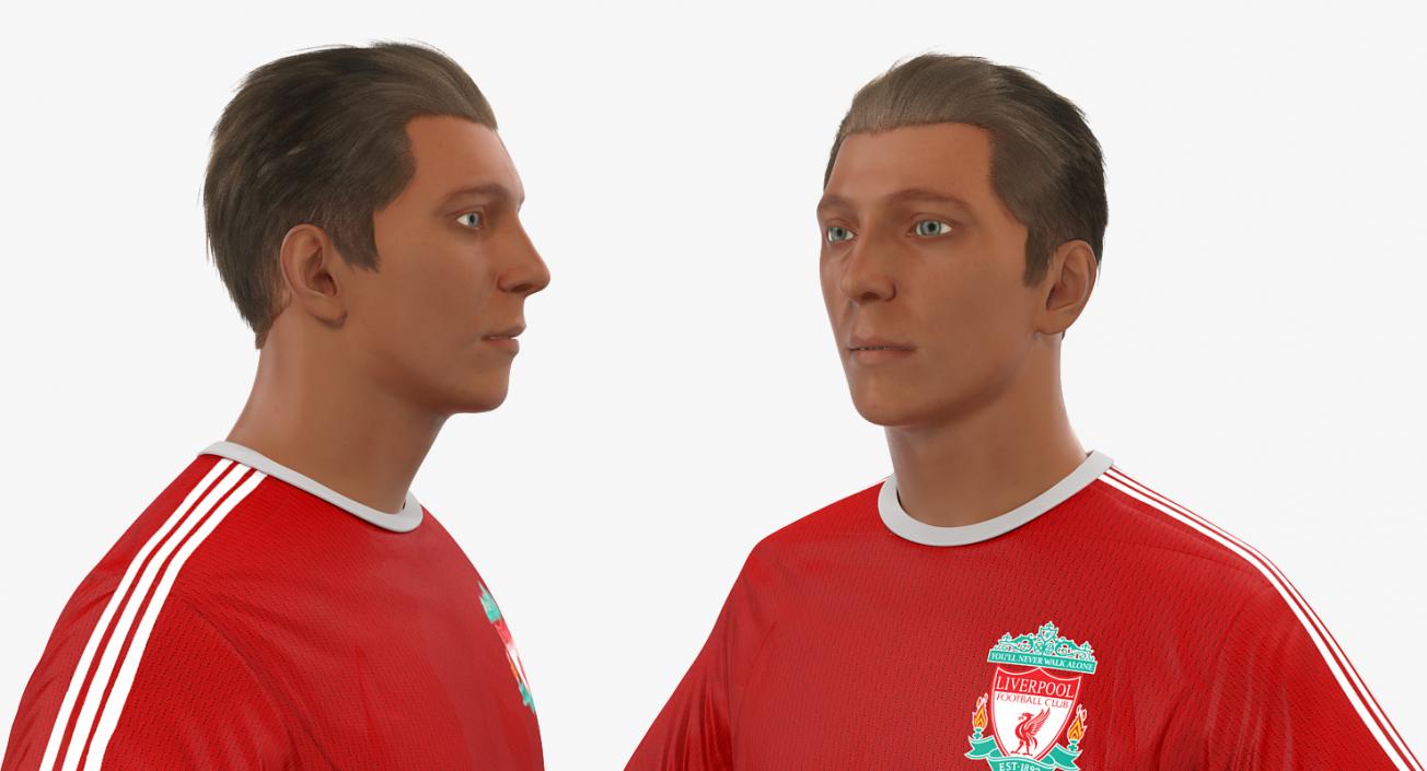 3D model Soccer or Football Player Liverpool with Hair