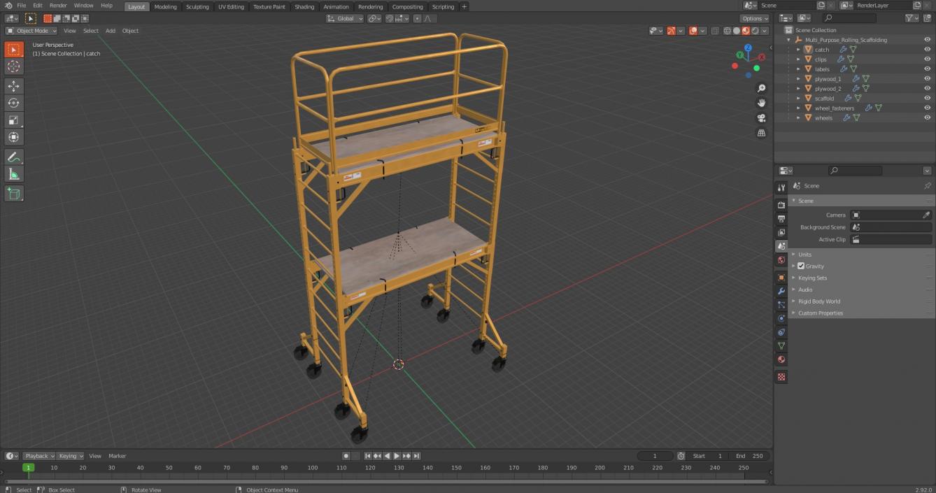 3D Multi Purpose Rolling Scaffolding model