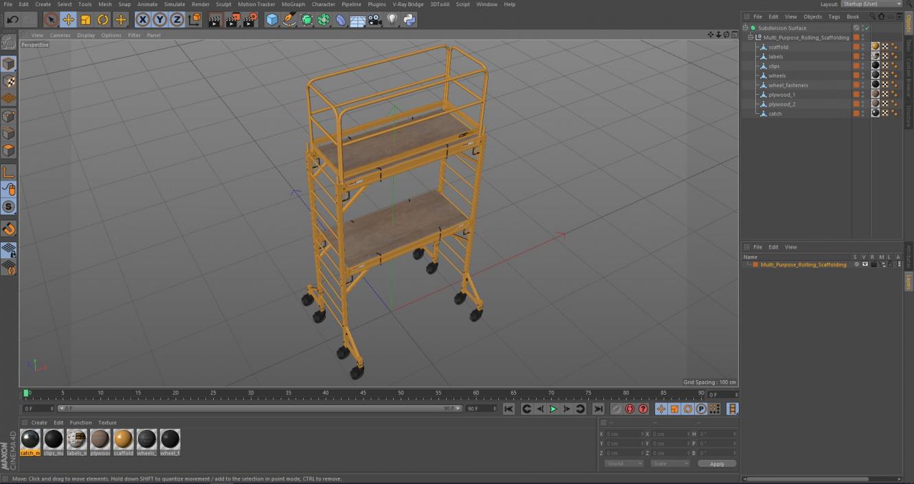 3D Multi Purpose Rolling Scaffolding model