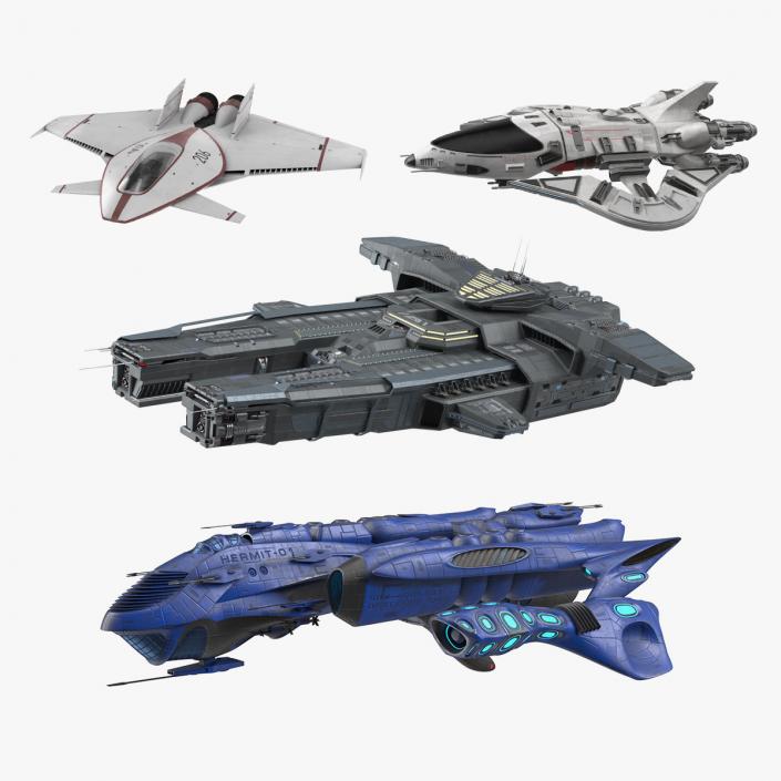 Futuristic Spaceships Collection 2 3D model