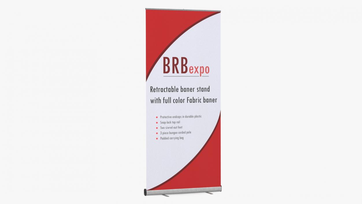 3D Retractable Banner Stand with Fabric Banner model