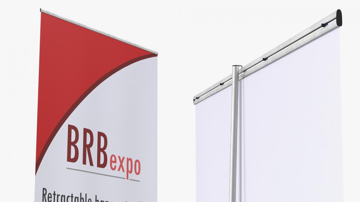 3D Retractable Banner Stand with Fabric Banner model