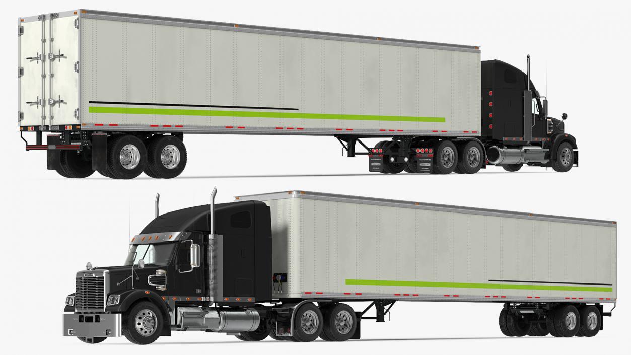 3D Freightliner 122SD with Trailer