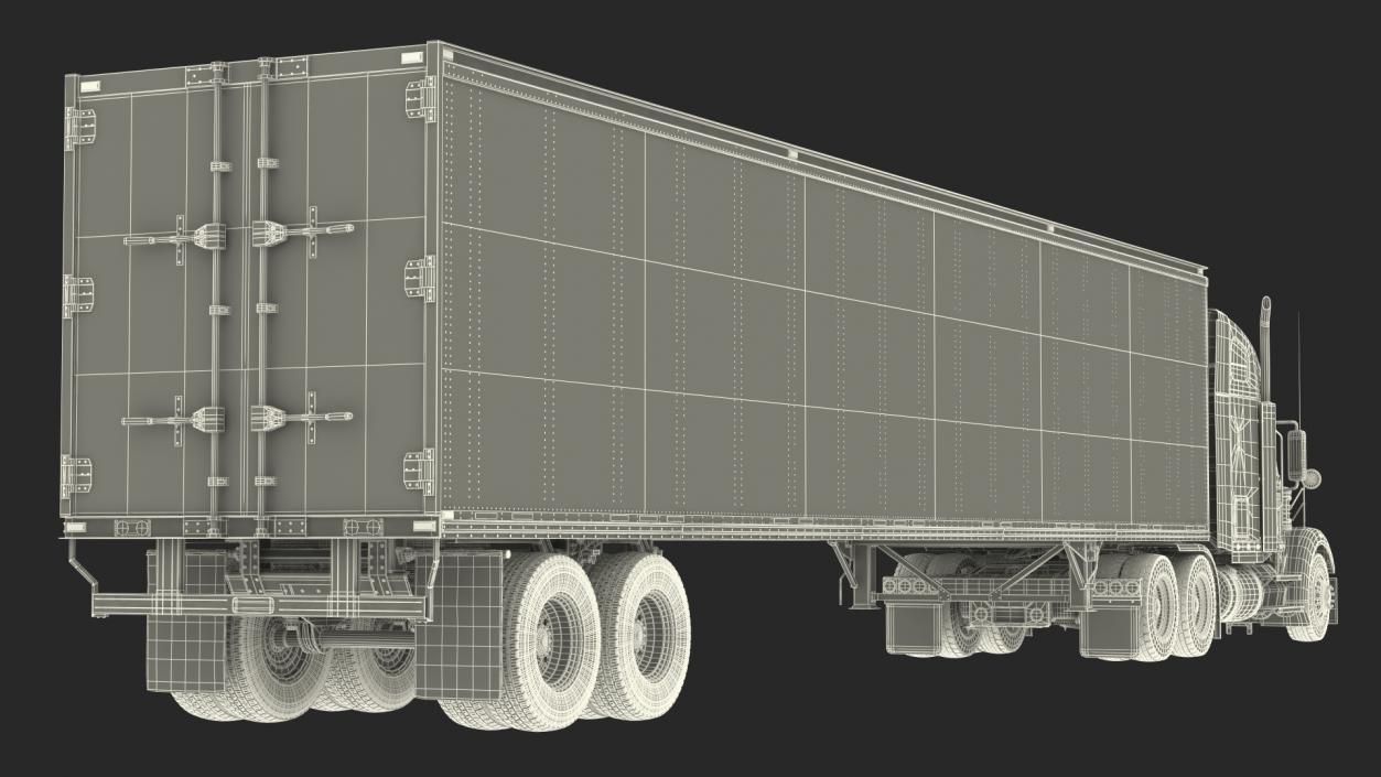 3D Freightliner 122SD with Trailer