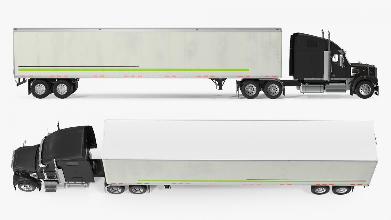 3D Freightliner 122SD with Trailer