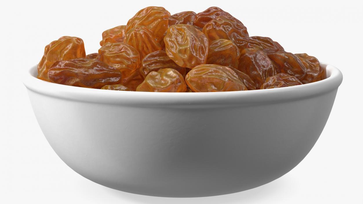 Full Bowl of Brown Sultanas 3D