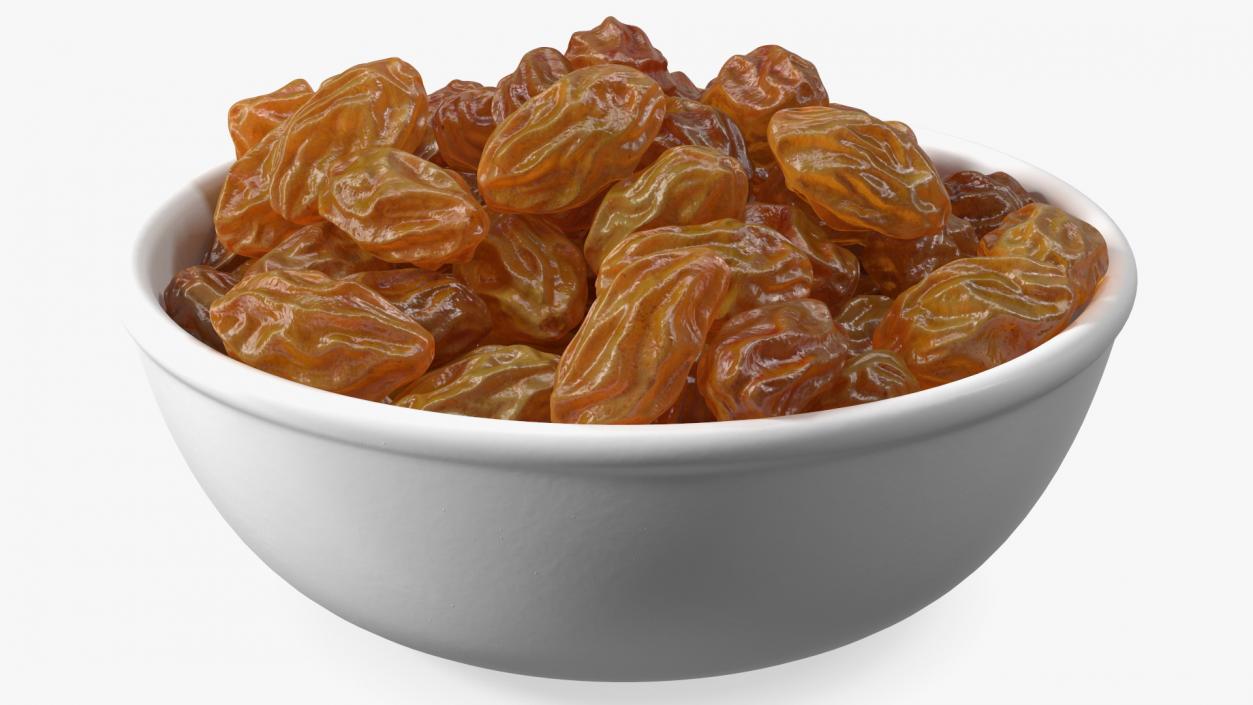 Full Bowl of Brown Sultanas 3D