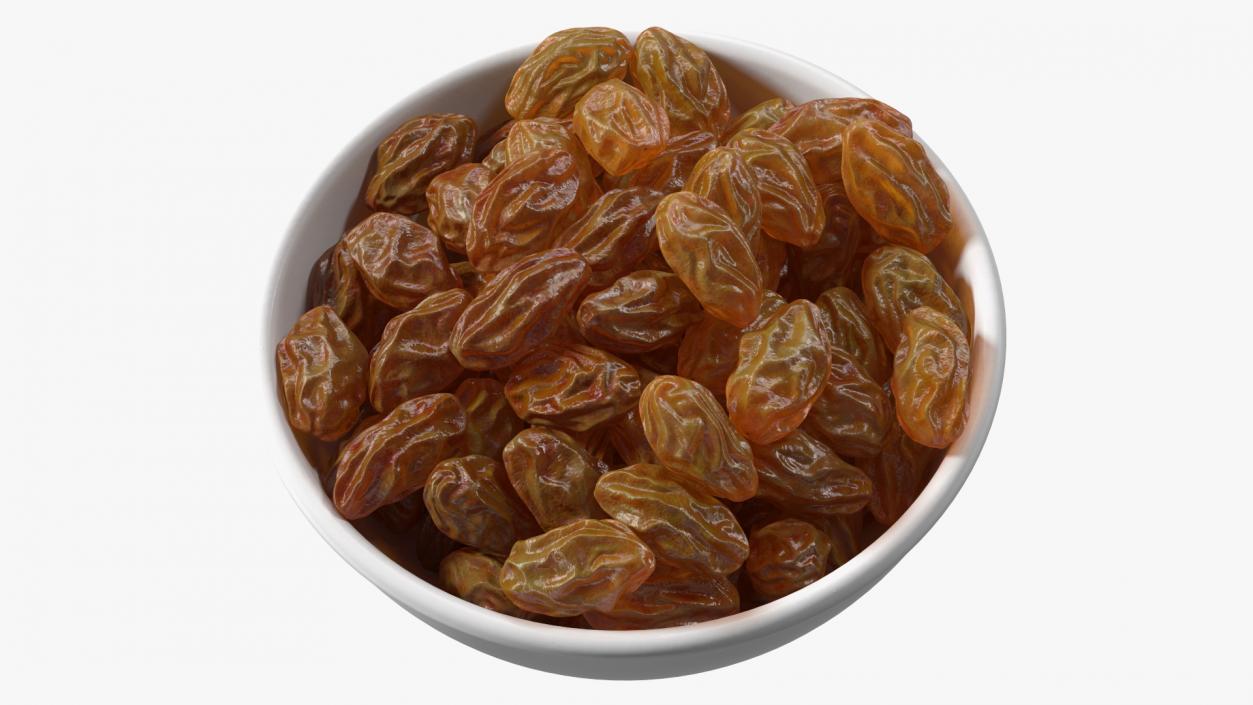 Full Bowl of Brown Sultanas 3D