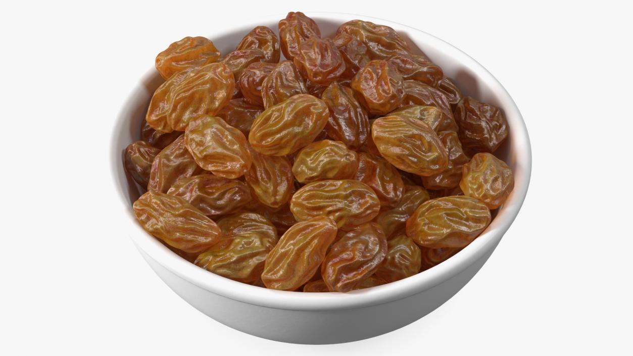 Full Bowl of Brown Sultanas 3D