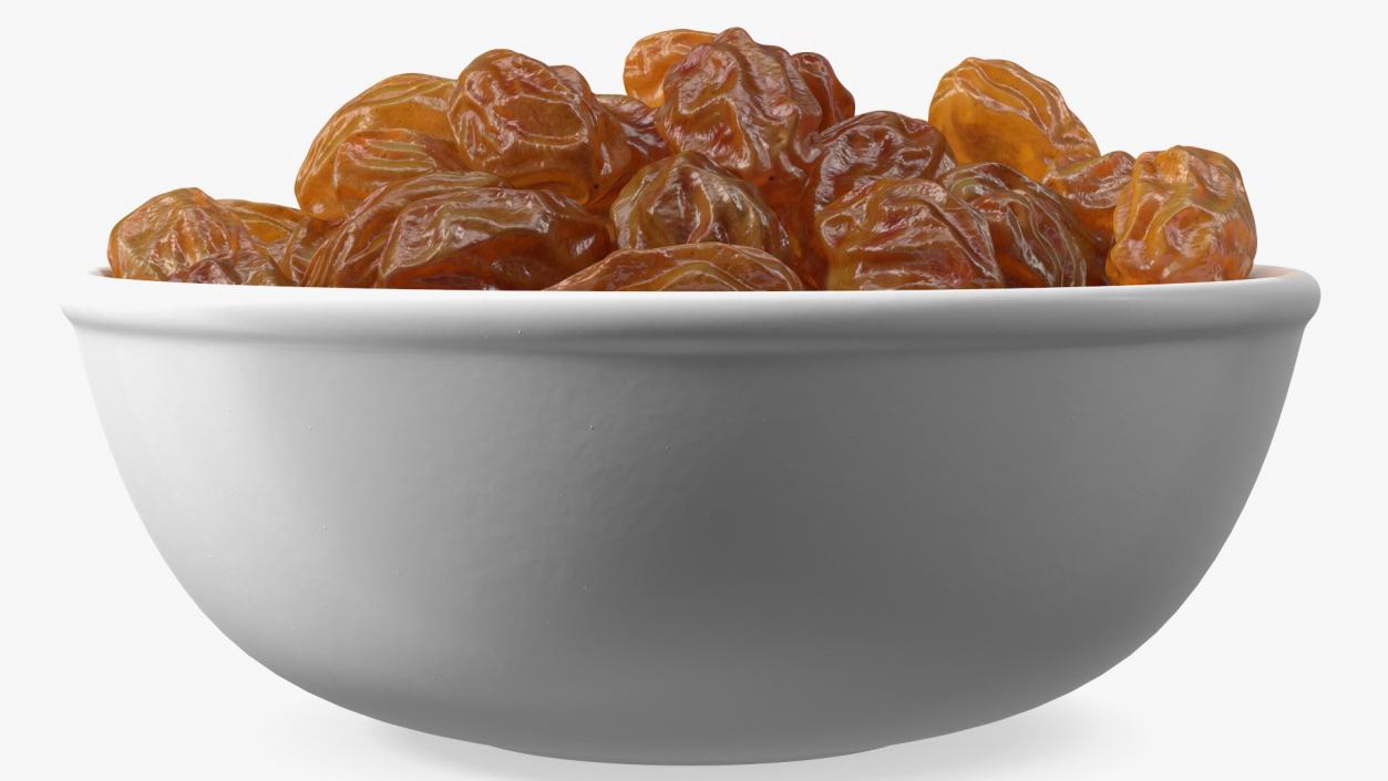 Full Bowl of Brown Sultanas 3D