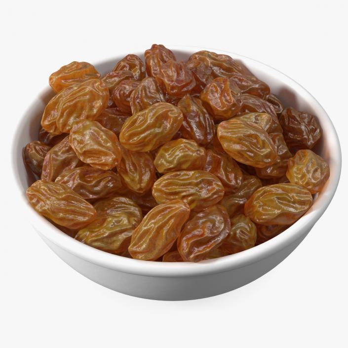 Full Bowl of Brown Sultanas 3D