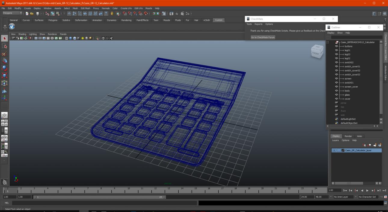 Casio GR-12 Calculator 3D