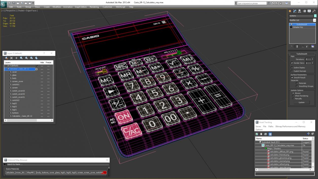 Casio GR-12 Calculator 3D