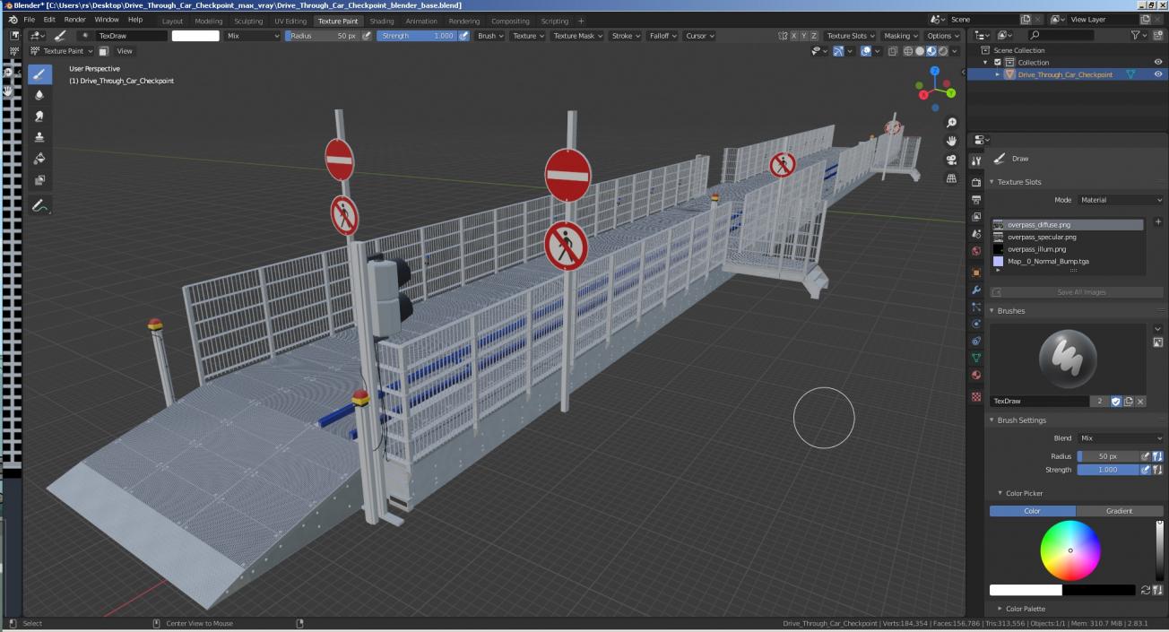 3D Drive Through Car Checkpoint model