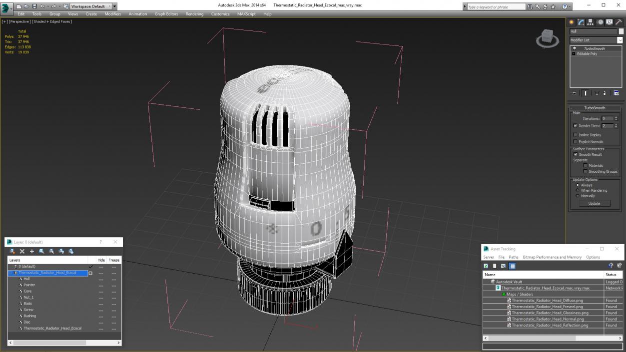 3D Thermostatic Radiator Head Ecocal model