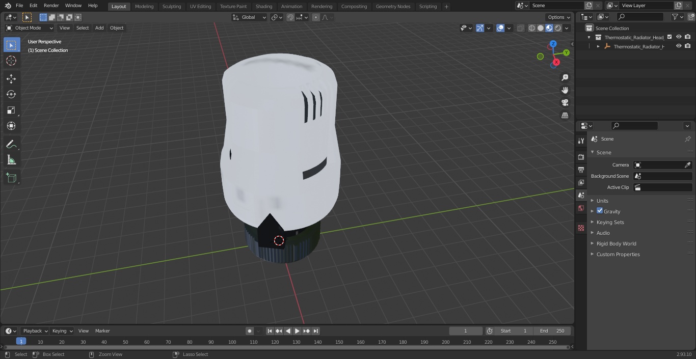 3D Thermostatic Radiator Head Ecocal model