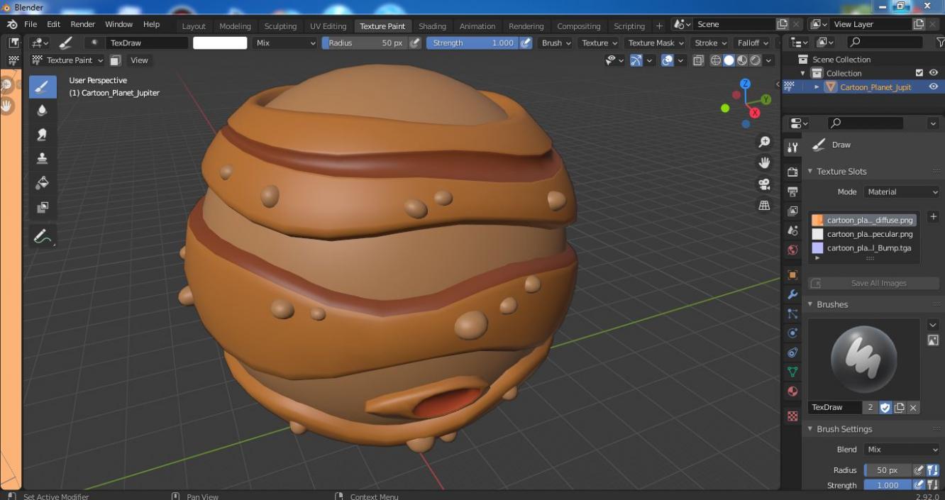 Cartoon Planet Jupiter 3D