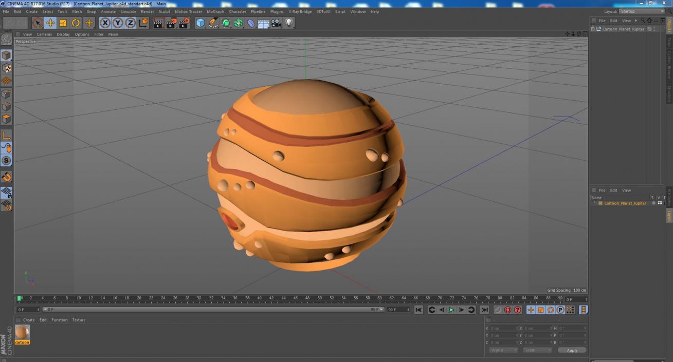 Cartoon Planet Jupiter 3D