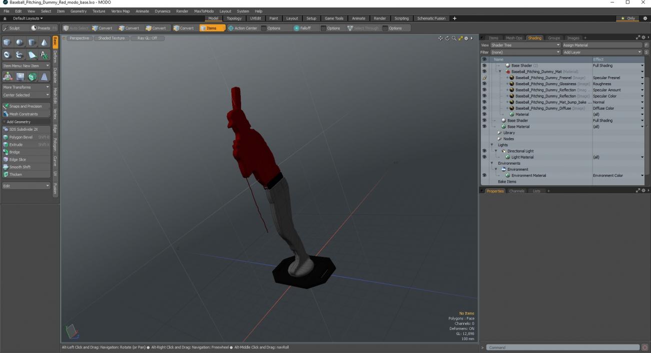 Baseball Pitching Dummy Red 3D