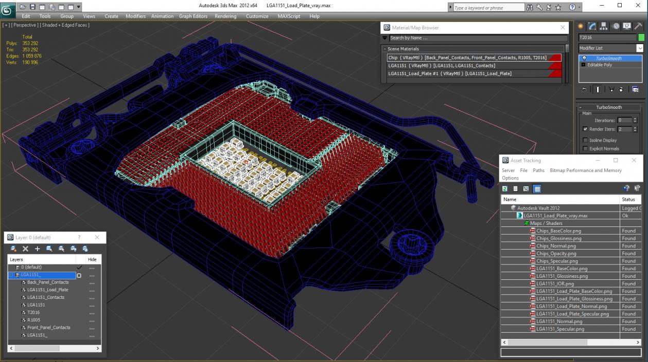 3D LGA1151 Load Plate model