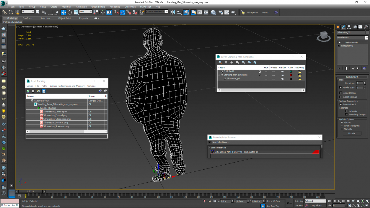 3D model Standing Man Silhouette 2