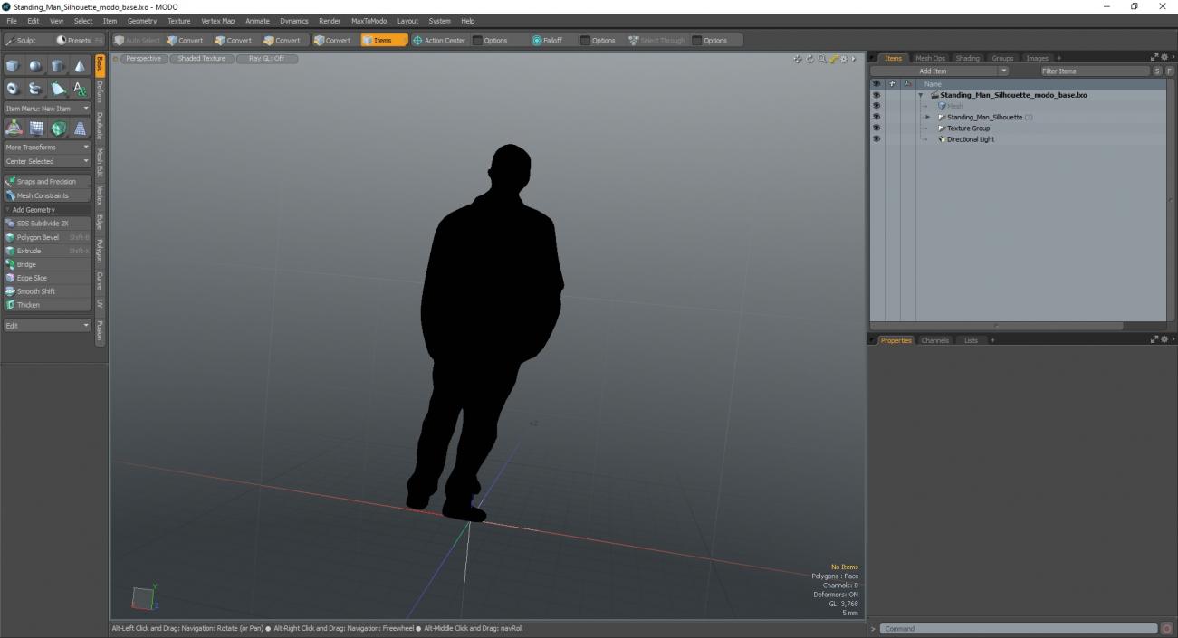 3D model Standing Man Silhouette 2