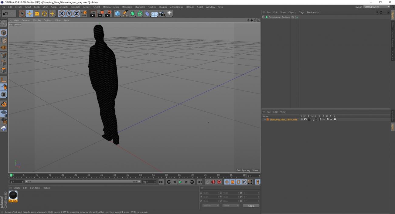 3D model Standing Man Silhouette 2