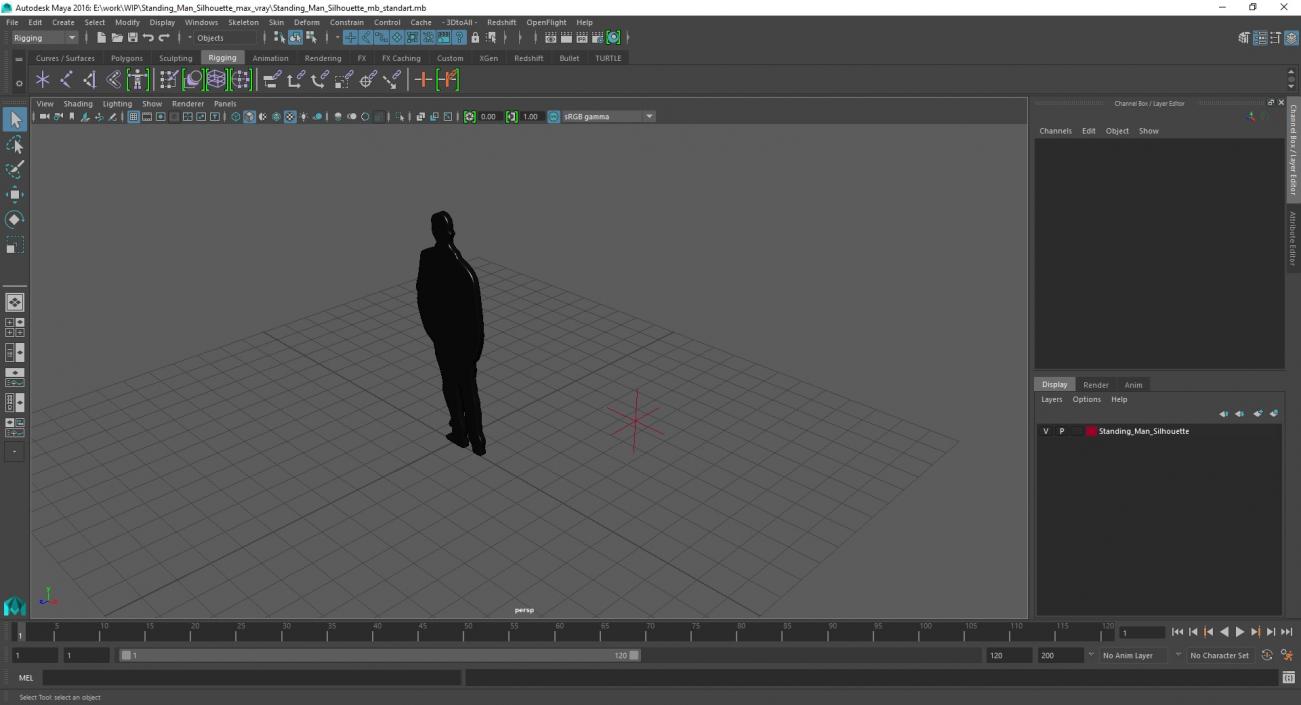 3D model Standing Man Silhouette 2