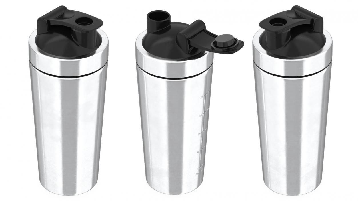 Stainless Steel Protein Shaker Bottle 3D