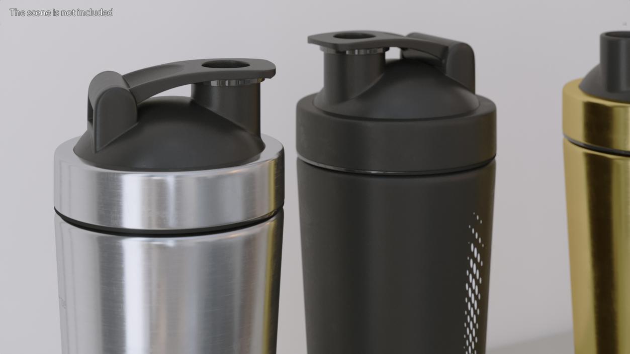 Stainless Steel Protein Shaker Bottle 3D