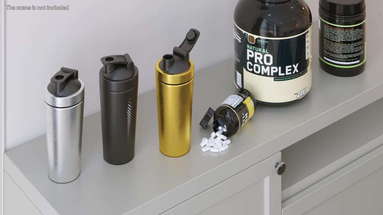 Stainless Steel Protein Shaker Bottle 3D