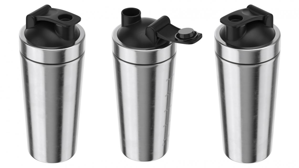 Stainless Steel Protein Shaker Bottle 3D