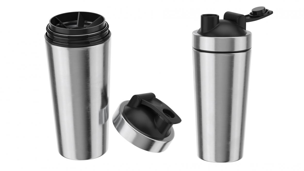 Stainless Steel Protein Shaker Bottle 3D