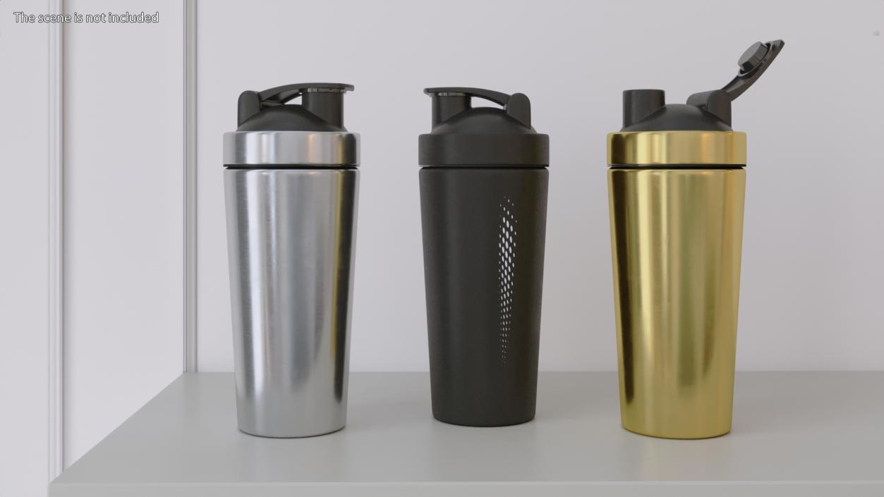 Stainless Steel Protein Shaker Bottle 3D