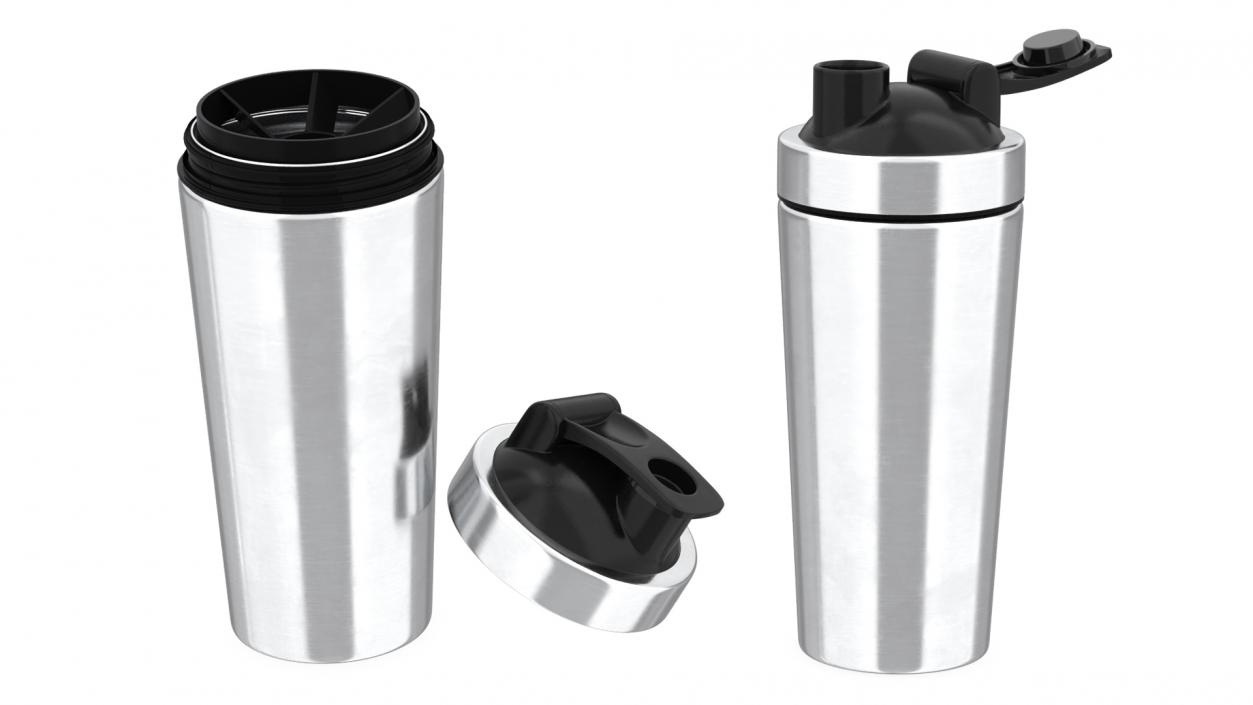 Stainless Steel Protein Shaker Bottle 3D