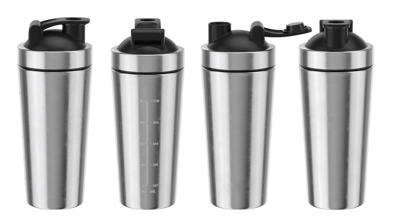 Stainless Steel Protein Shaker Bottle 3D