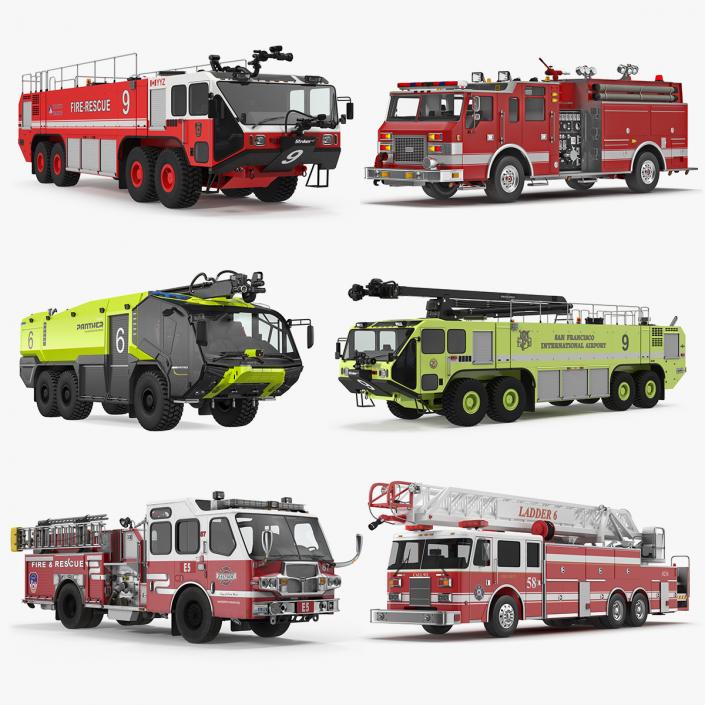 Fire Trucks Collection 5 3D model