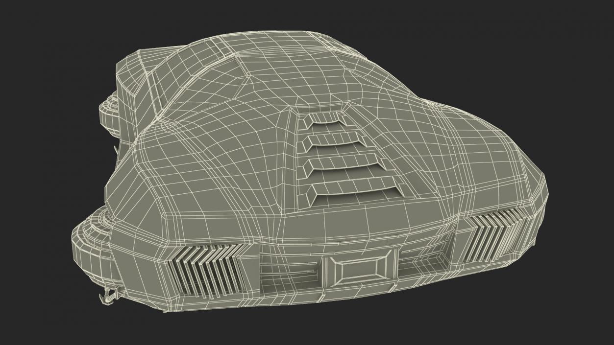 3D Rusty Hover Car Simple Interior