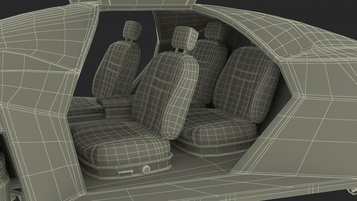 3D Rusty Hover Car Simple Interior