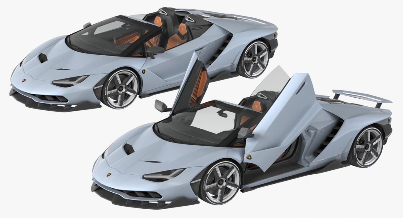 3D Lamborghini Centenario Roadster 2017 Rigged model