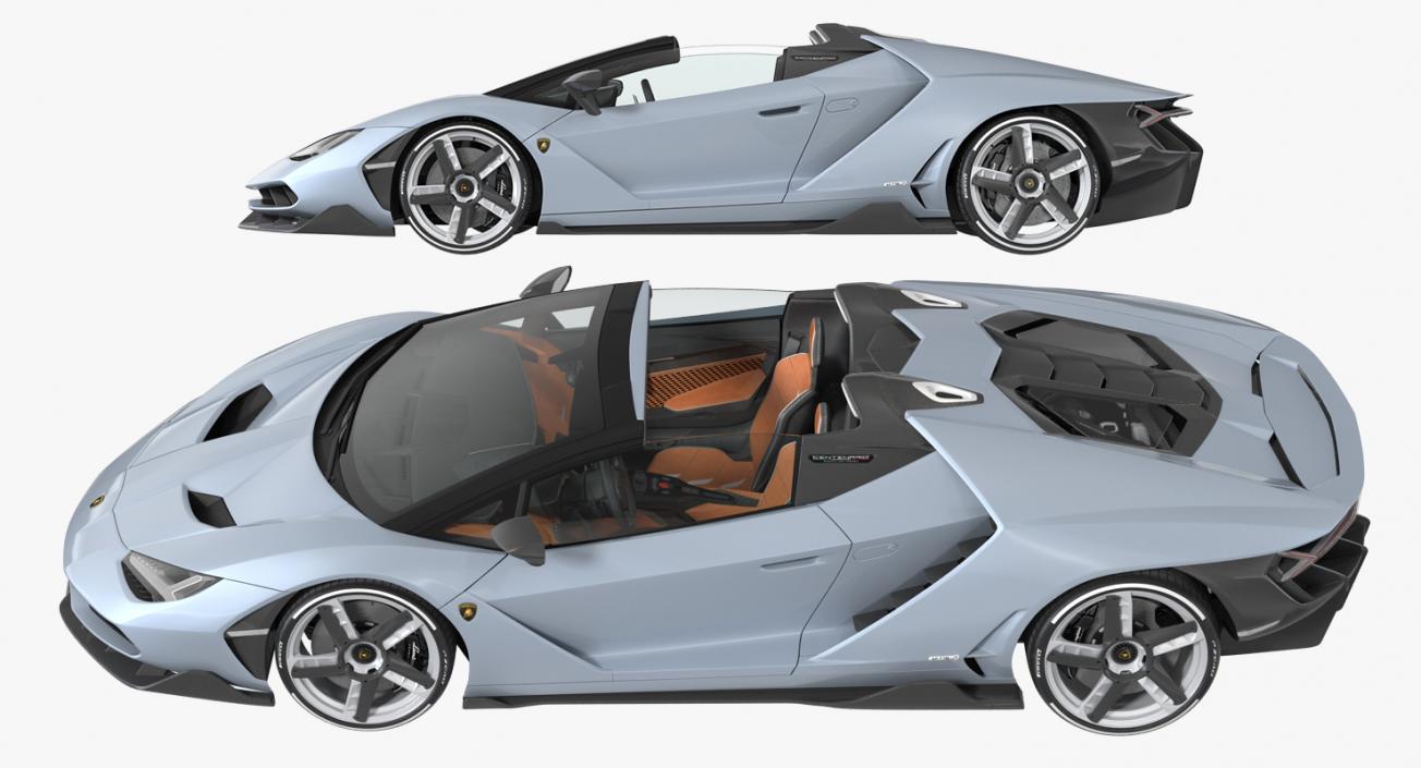 3D Lamborghini Centenario Roadster 2017 Rigged model