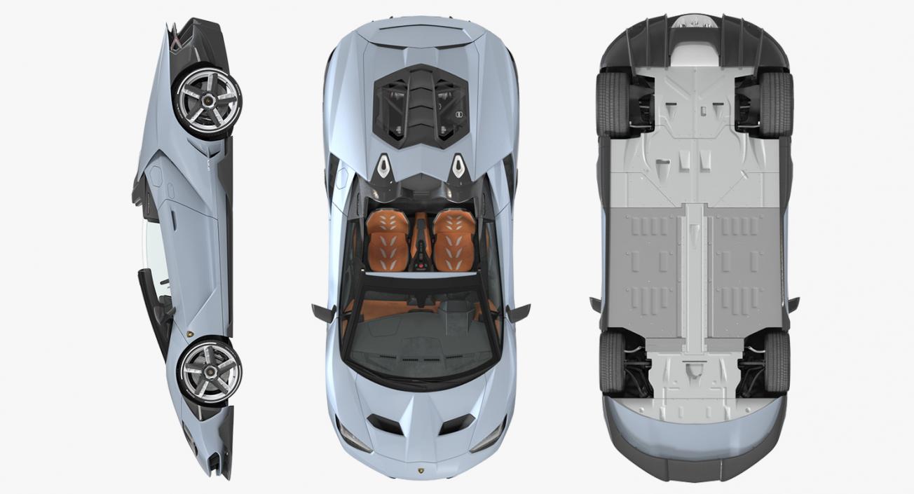 3D Lamborghini Centenario Roadster 2017 Rigged model