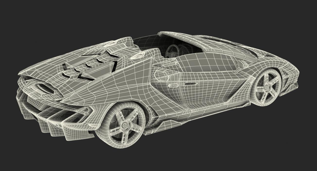 3D Lamborghini Centenario Roadster 2017 Rigged model