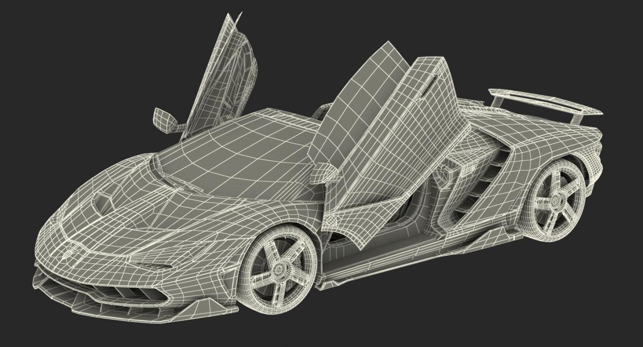 3D Lamborghini Centenario Roadster 2017 Rigged model